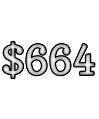 dollar sign on white background $664