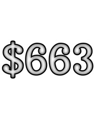 dollar sign on white background $663