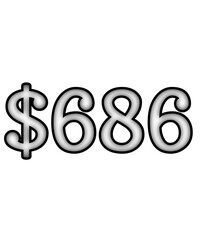 dollar sign on white background $686