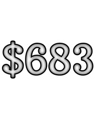 dollar sign on white background $683