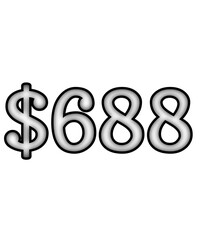 dollar sign on white background $688