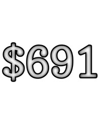 dollar sign on white background $691