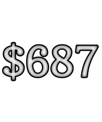 dollar sign on white background $687