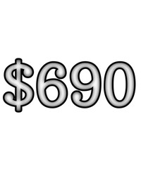 dollar sign on white background $690