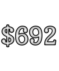 dollar sign on white background $692
