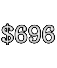 dollar sign on white background $696