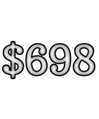 dollar sign on white background $698