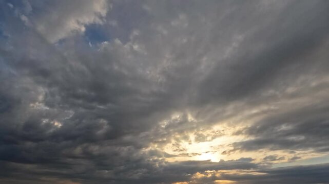 timelapse of the sky of nebulosity clouds and sun for weather forecast