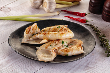 Fresh grilled calamari with herbs