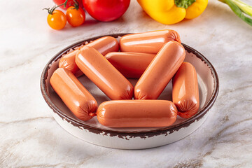 Pork meat sausages for breakfast