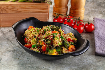 Salad with quinoa asparagus avocado