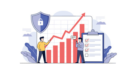 Illustrating Secure Financial Growth Through Data Analysis And Strategic Planning For Businesses