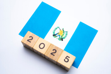 2025, Guatemala, Guatemala flag with date block, Concept, Important events for Guatemala in the new...