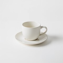 Obraz premium An elegant, minimalist coffee cup and saucer set, ready for a perfect morning