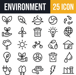 Eco and Environment Icons set. Energy, Recycling, Green Living, and recycle icon set.