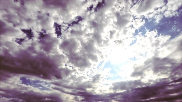 fast timelapse clip with beautiful nebulosity clouds and sun