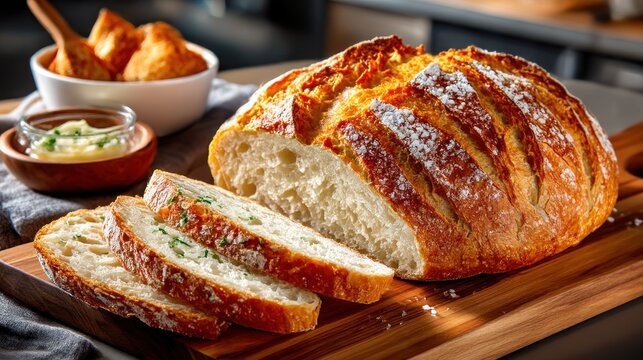 Freshly baked artisan bread