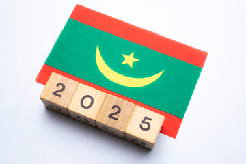 2025, Mauritania, Mauritania flag with date block, Concept, Important events for Mauritania in the...