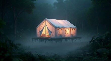 Camping Tent in Forest