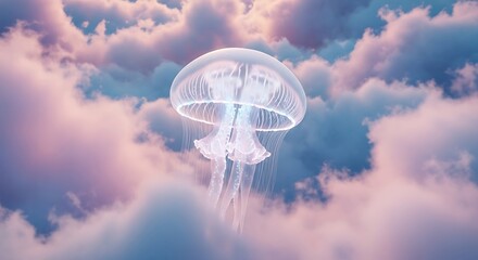 Jellyfish Swimming in Sky