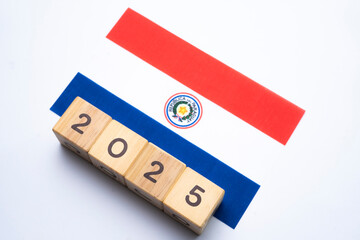 2025, Paraguay, Paraguay flag with date block, Concept, Important events for Paraguay in the new...
