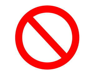 Obraz na płótnie Canvas Not allowed sign isolated on white background
