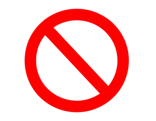 Not allowed sign isolated on white background