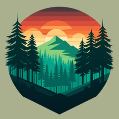 vector illustration of forest landscape