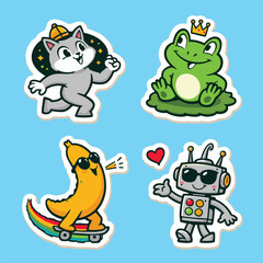 Naklejka premium Colorful Cartoon Mascot Characters Collection – Fun, Friendly & Versatile Designs for Branding and Marketing