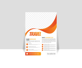 Simple Minimalistic Creative Travel Flyer Template Design with corporate layout for flyer vector