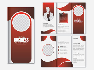 Vector Trifold Brochure Design Template With Business . 