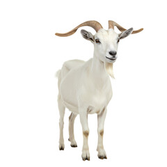 Majestic White Goat: Farm Animal Photography, Goat Portrait, Livestock, Animal, Agriculture
