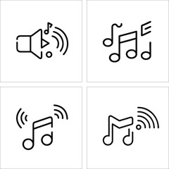 Music Stream icons set