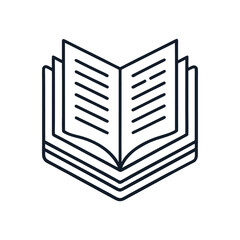 line art educational, book, pen, logo, vector design