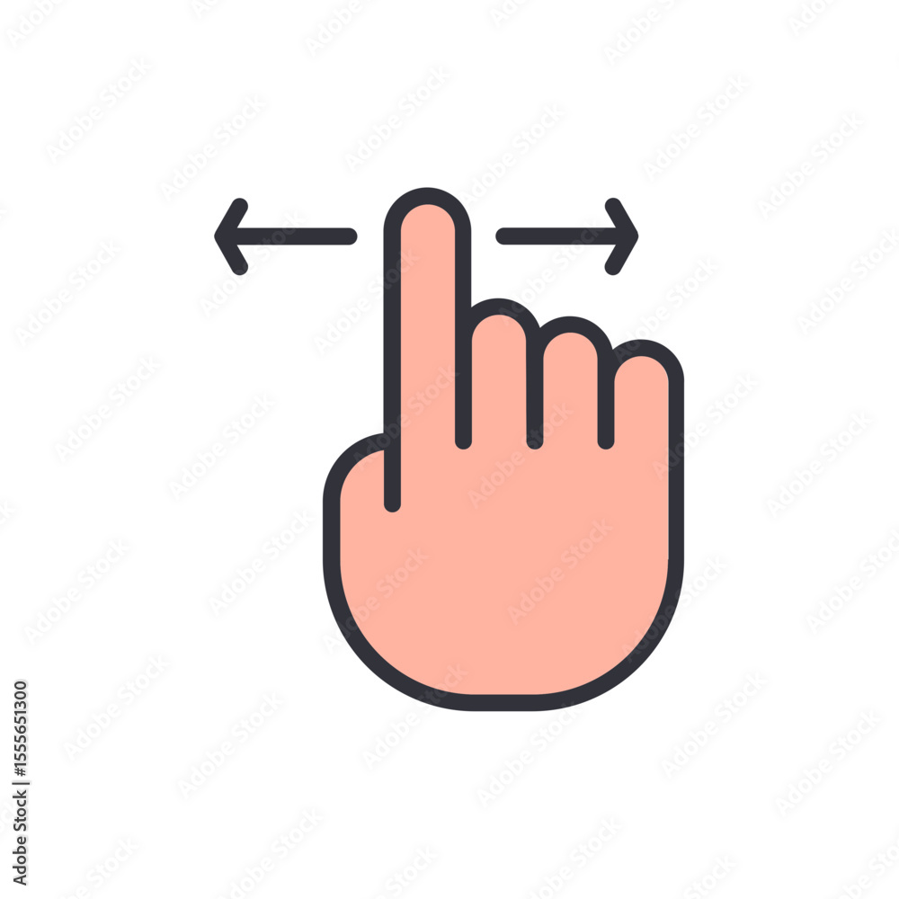 Poster gesture of swiping with finger showing interaction and navigation