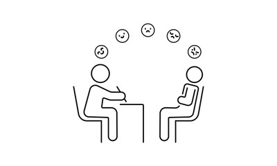 Psychotherapy outline icon isolated on transparent background flat vector illustration. EPS 10