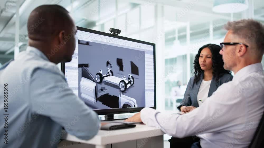 Poster Engineers In Office Using Computer