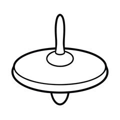 Colorful spinning top toy illustration with vibrant red green blue and yellow elements on a clean white background