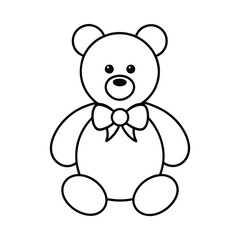 Charming teddy bear wearing a distinguished bow tie presented on a clean white background for versatile design applications