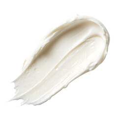 A smear of milky white cosmetic cream or lotion showing texture isolated on a transparent background png