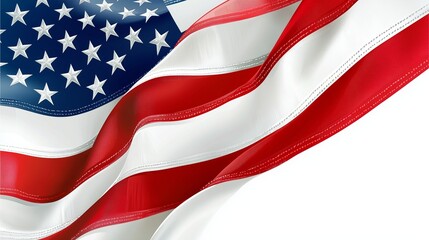 Obraz premium Waving American Flag in Red White and Blue Representing USA Patriotism