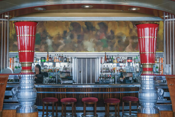 Cozy living room atmosphere inside cafe café coffee shop bar lounge bistro onboard luxury historic...