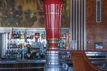 Cozy living room atmosphere inside cafe café coffee shop bar lounge bistro onboard luxury historic...