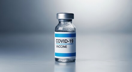 COVID-19 Vaccine Vial on Neutral Background