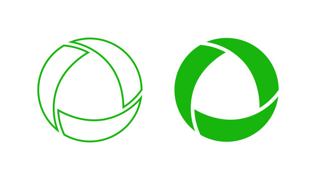 Recycling symbol. Flat vector illustration. Icon, shape, green. Isolated. Transparent background.