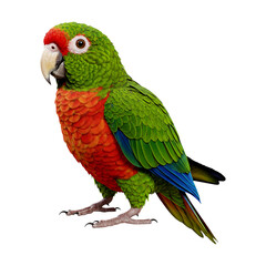 Realistic Parrot &ndash; Standing Pose &ndash; Colorful Tropical Bird PNG

