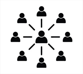 Simple Business Hierarchy and Team Structure Flowchart for Web On White Background
