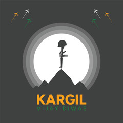 26 july kargil vijay diwas soldier silhouette illustration
