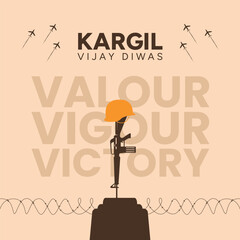 26 july kargil vijay diwas soldier silhouette illustration