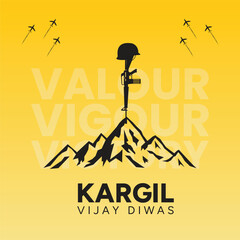 26 july kargil vijay diwas soldier silhouette illustration